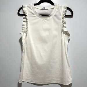 DR white blouse. Colton/spanx material. Color - off white